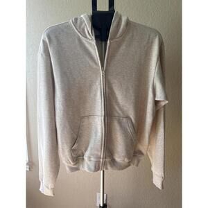 SKIMS Cotton Fleece Classic Zip Up Hoodie. Large NWT. Oatmeal Heather.
